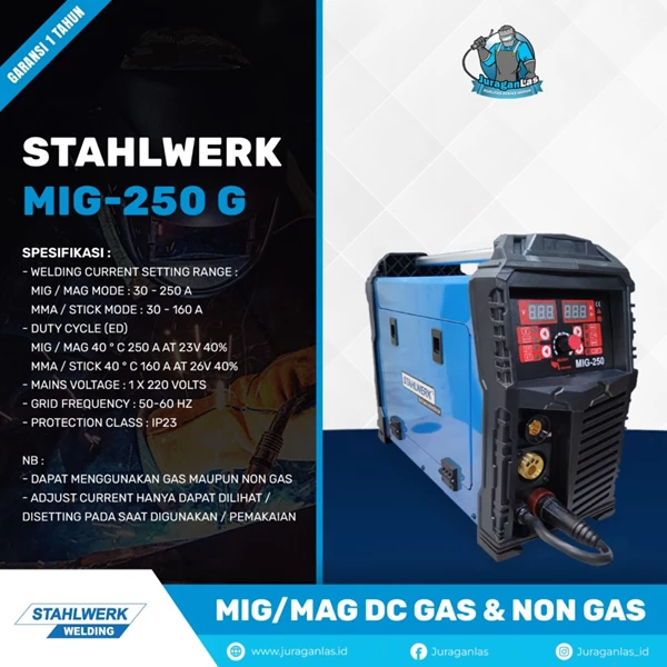  Mesin Las MIG 250G Stahlwerk Mesin Las MIG Gas & Non Gas