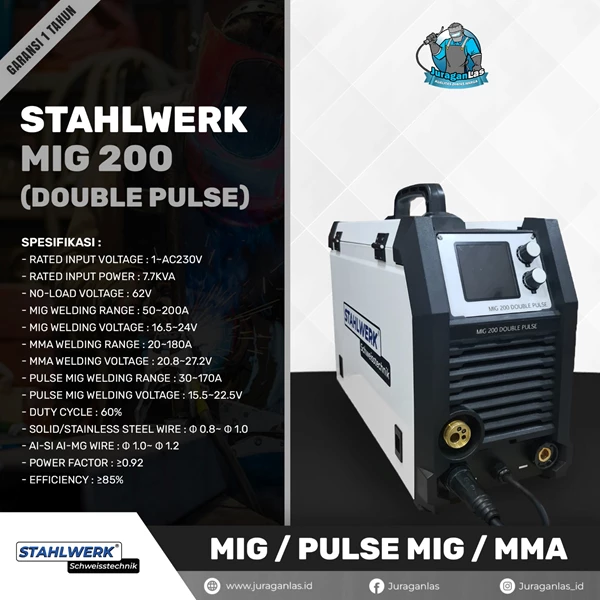  Mesin Las MIG STAHLWERK MIG - 200 Double Pulse