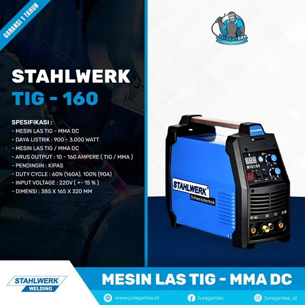 Mesin Las Tig-160A DC TIG + MMA Stahlwerk 