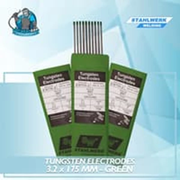 Tungsten Electrodes / Jarum Las Argon diameter 3.2mm x 175mm Pure / Green
