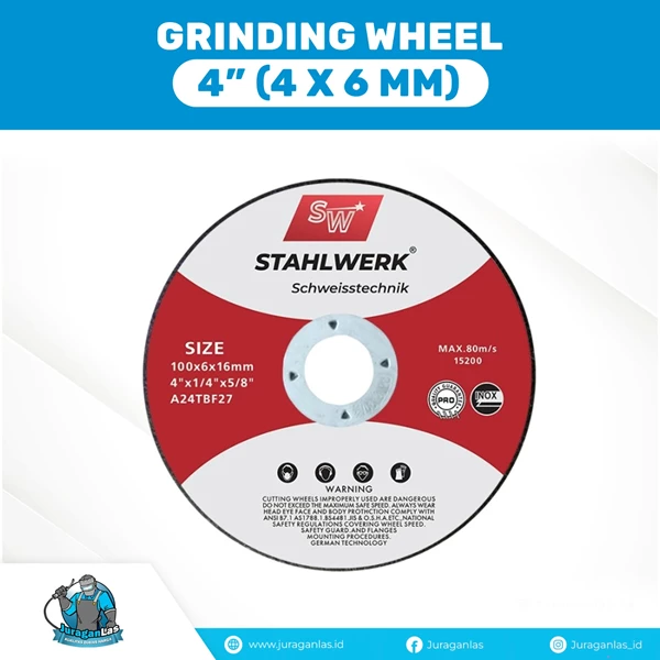 Batu Gerinda / Gurinda / Grinding Wheel 4" ( 4 x 6mm ) Stahlwerk